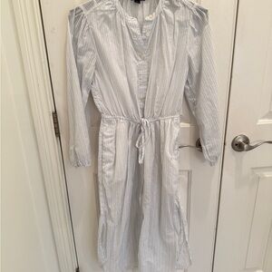 J. Crew White Striped Dress